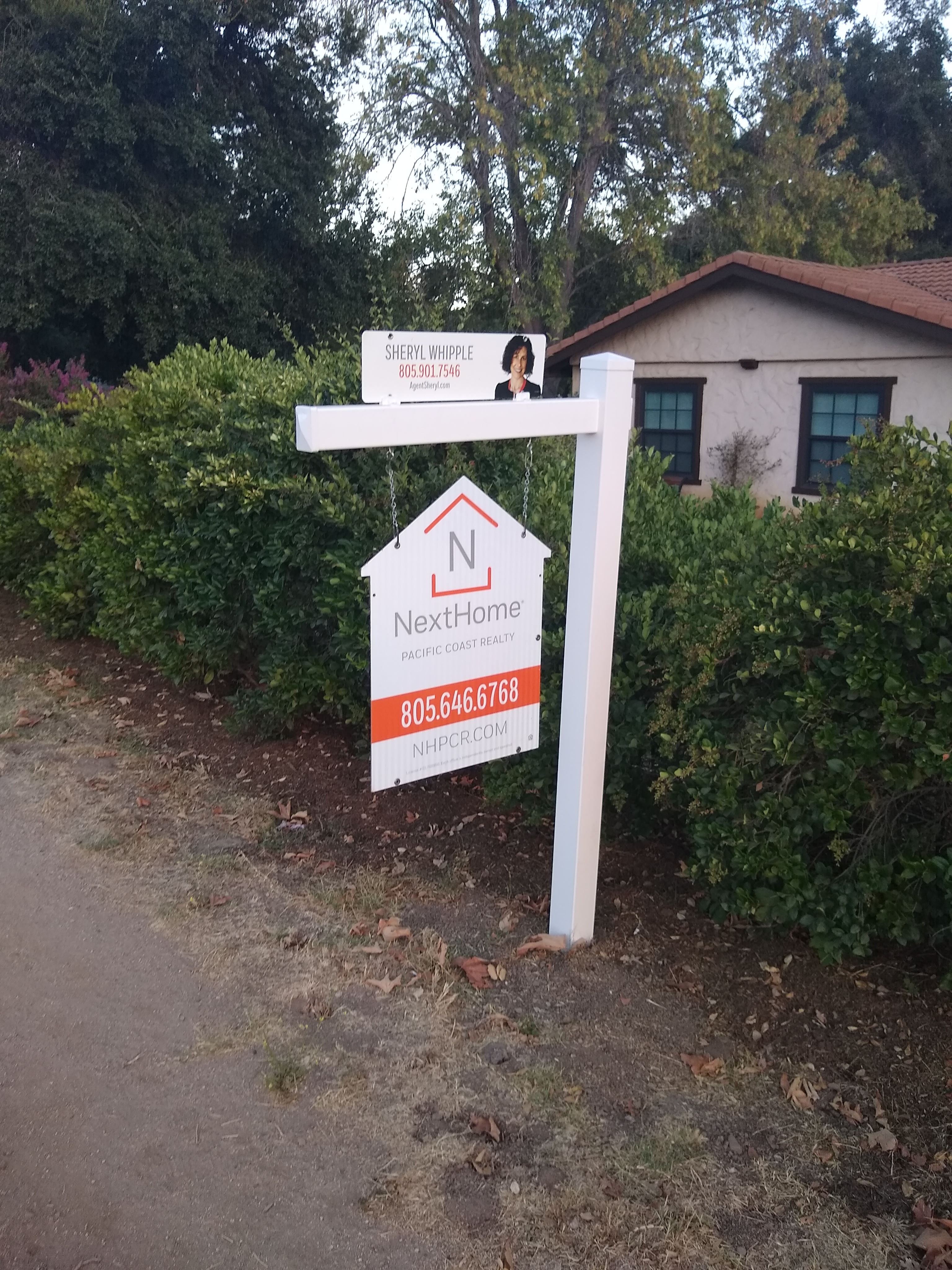 Sheryl Whipple NextHome Pacific Coast Realty listing sign in Ojai